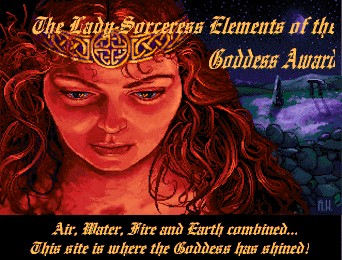 The Lady Sorceress Elements of The Goddess Award